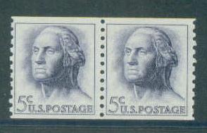 1229 5c Washington Average MNH Pair