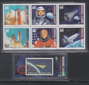 Marshall Islands # 671-676, 677, John Glenn's Return to Space, NH, 1/2 Cat.