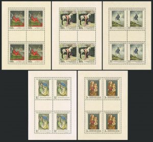 Czechoslovakia 1589-1593 sheets,MNH.Michel 1839-1843 klb. Paintings 1968.Horse.