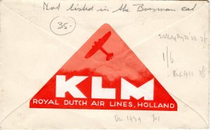 NETHERLANDS GB Air Mail KLM FIRST FLIGHT Amsterdam Hull Liverpool 1934 DL251