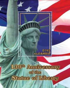 Gambia 2016 - Statue of Liberty, 130th Anniversary - Souvenir Sheet - MNH