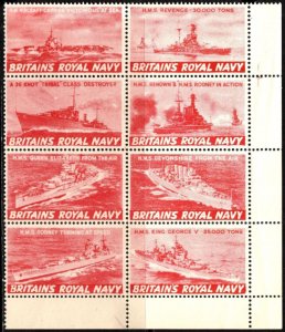 1940's Great Britain WW II Poster Stamp Britain's Royal Navy Comple...