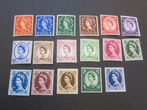 United Kingdom 1952 Sc 292-308 set MNH