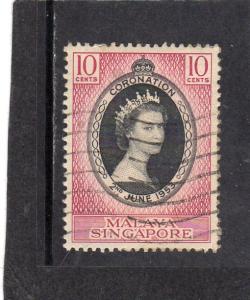 Malaya Singapore 1953 Coronation used