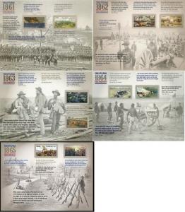 US 4523a 4665a 4788a 4911a 4981a Civil War 1861 1862 1863 1864 1865 sheets MNH