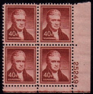 1050 40c John Marshall 25249 LR Plate Block