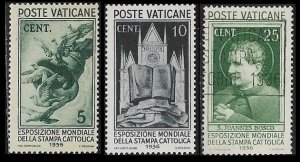 1936 Vatican City Press Conference SC# 47-49 Used