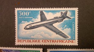 Central African Rep.  1967 Issue Scott# 93-95, C47-C49 Complete MNH VF-XF