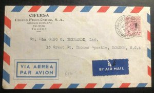 1947 Tangier Morocco British Agencies Airmail Commercial Cover To London England