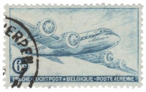 BELGIUM AIRMAIL STAMP 1946. SCOTT # C8. USED. # 1