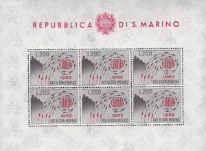 San Marino  1962 EUROPA Issue Sheet of Six  VF/NH/(**)
