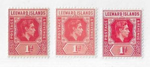 Leeward Islands Sc #105, a, b,   1p  the 3 shades OG VF