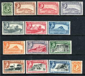 GIBRALTAR-1938-51  A mounted mint set to £1 Sg 121-131