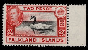 FALKLAND ISLANDS GVI SG150, 2d black & carmine-red, M MINT.