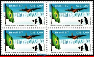 2096 BRAZIL 1987 AIR FORCE C-130 TRANSPORT PLANE, AVIATION, ANTARCTIC, BLOCK MNH