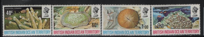 BRITISH INDIAN OCEAN TERRITORY, 44-47, MNH, 1972, CORALS