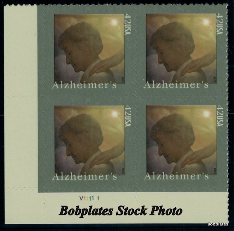 BOBPLATES #4358 Alzheimer's Plate Block F-VF NH SCV=$3.5 ~See Details fo...