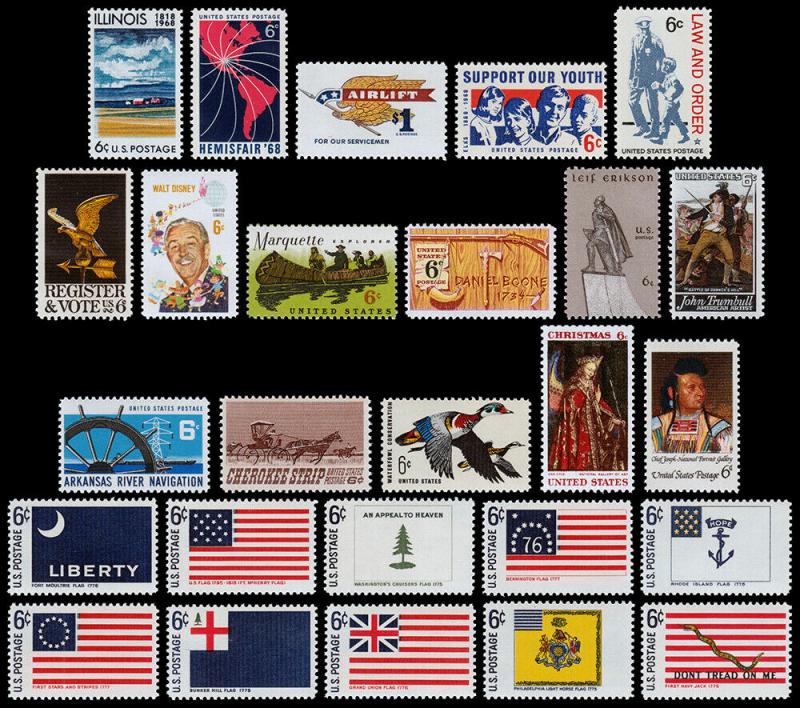 United States Scott 1339-1364 (1968) Mint NH VF Complete Year Set B