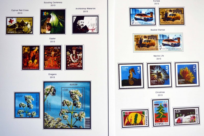 COLOR PRINTED GREEK CYPRUS 2011-2020 STAMP ALBUM PAGES (41 illustr. pages)