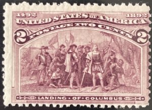 Scott #231 1893 2¢ Columbian Landing of Columbus MNH OG