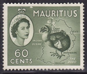 Mauritius 261 Map and Dodo 1954