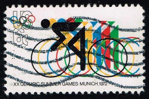 US #1460 Bicycling and Olympic Rings; Used (0.25)