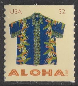 US 4600 Aloha Shirts Bird of Paradise Flowers 32c coil single (1 stamp) MNH 2012