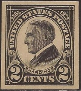 US Stamp - 1923 2c Harding Memorial Stamp - Imperf MNH - Scott #611