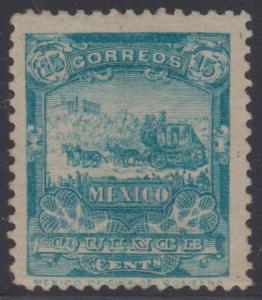 MEXICO 1898 MAIL COACH Sc 286 KEY VALUE UNWATERMARKED HINGED MINT F,VF SCV$175 