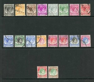 Singapore SG16/30 1948 Set of 18 Perf 17.5 x 18 Fine used Cat 60 pounds
