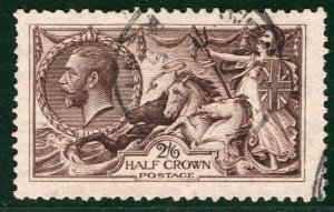 GB KGV SEAHORSE SG.399 2s/6d Deep Sepia-Brown (1913) WATERLOW Used c£200 BRRED39