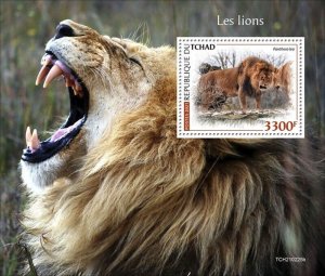 Chad - 2021 Lions on Stamps - Stamp Souvenir Sheet - TCH210225b