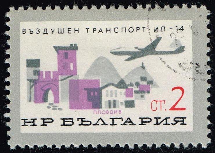 Bulgaria #1457 1L-14 Plane over Plovdiv; CTO (0.25)