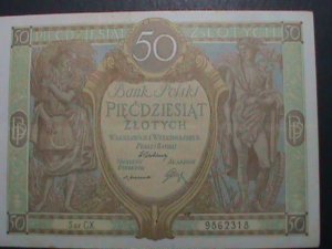 POLAND-1929-BANK POLSKI-ANTIQUE OVER 94 YEARS  UNC LARGE SIZE-BANK NOTE VF