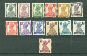INDIA 1941 GEO VI #168-179 SET MINT VERY LIGHT H