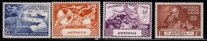 ANTIGUA Scott 100-103  MH*  nicely centered 1949 UPU set page adhesions in gum