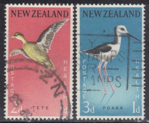 NEW ZEALAND SC# B57-58 USED SEMI POSTAL  BIRDS SEE SCAN