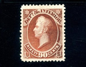 USAstamps Unused XF US 1873 Dept of Interior Scott O24 OG MH SCV $325+