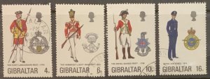 GIBRALTAR 1974 MILITARY UNIFORMS SET (6th) SG331/334  UNMOUNTED MINT