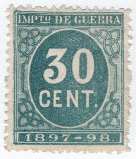 (I.B) Spain Colonial Revenue : War Tax 30c