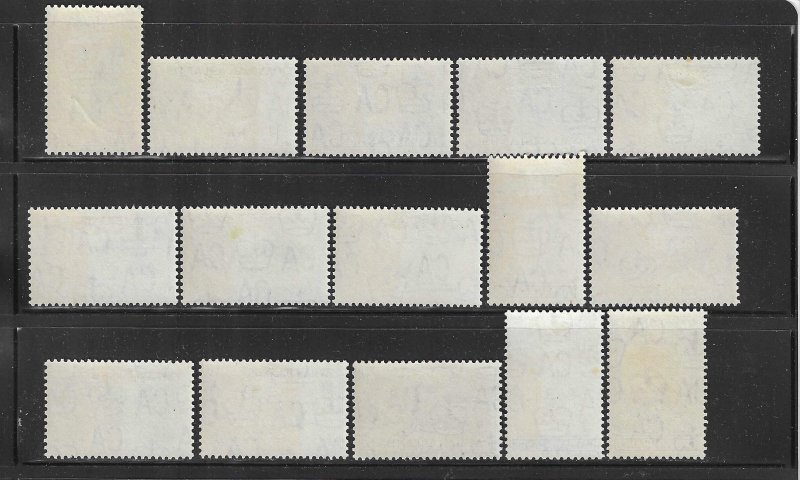 CAYMAN IS. SCOTT #153-167 1962 QEII PICTORIALS - MINT XXXLIGHT HINGED