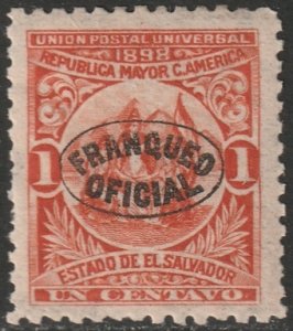 El Salvador 1898 Sc O129 official MH*