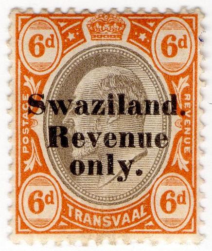 (I.B) Swaziland Revenue : Duty Stamp 6d