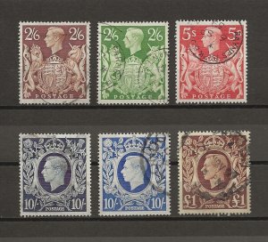 GREAT BRITAIN 1939/48 SG 476/478c USED