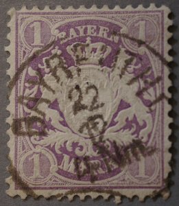Germany States Bavaria #54 Used With BAYREUTH Dated Postmark VF