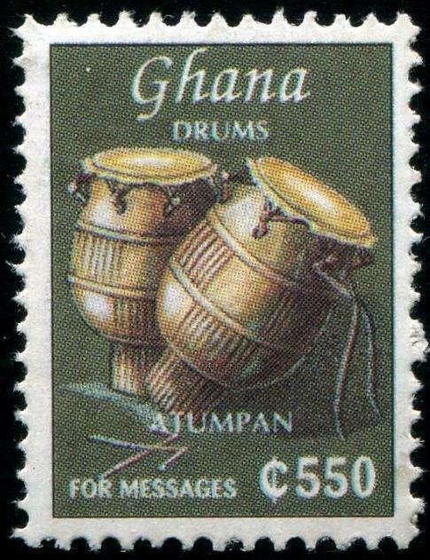 HERRICKSTAMP GHANA Sc.# 1939A Drums Overprint Mint NH