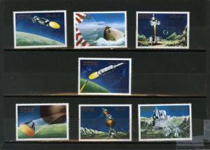 SOMALIA SPACE  RESEARCH SET OF 7 STAMPS MNH