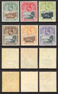 St Helena SG55/60 KEVII Set of 6 (1/- crease) Wmk CA M/M Cat 110 pounds