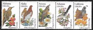 US #1953-57 Strip of 5 MNH State Birds and Flowers