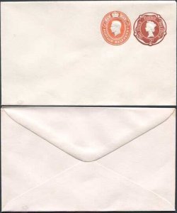 ESC971 QEII 2d and KGVI 1/2d Compound Stamped to Order Envelope Approx 89mmx152